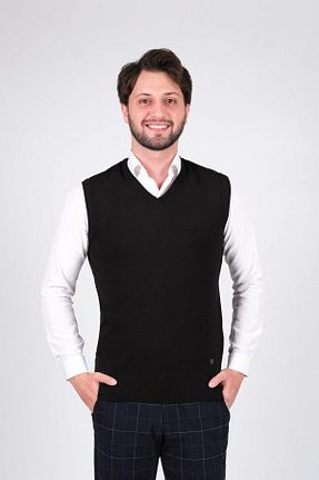 سوئیتر مشکی مردانه اکریلیک Çizgi Triko - کد 48270868