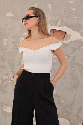 بلوز سفید زنانه ساده Maxi modena - کد 711062883