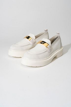کفش لوفر سفید زنانه پارچه ای sandal kundura - کد 699007442