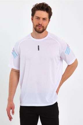 تی شرت اسپرت سفید مردانه رگولار پلی استر تکی کد 706022980