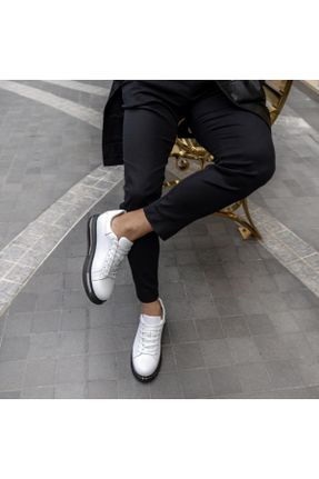 کفش کژوال سفید مردانه پاشنه کوتاه ( 4 - 1 cm ) پاشنه ساده کد 710903703
