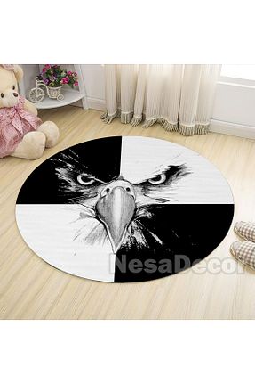 فرش بچه گانه مشکی پلی استر NesaDecor - کد 364552235