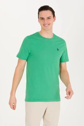 تی شرت سبز مردانه فرم فیت یقه گرد کد 711438292