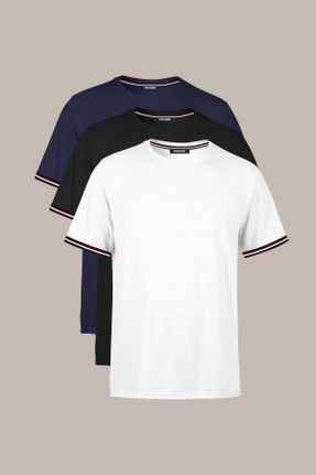 تی شرت مردانه یقه گرد پنبه - پلی استر رگولار 3