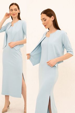 رویه آبی زنانه مخلوط پلی استر Laranor - کد 711545222