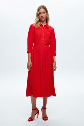 لباس قرمز زنانه بافتنی لباس پیراهنی کد 711593630
