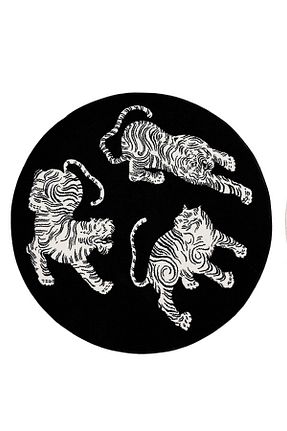 فرش مشکی قابل شستشو Rugs Modern Halı - کد 711899233