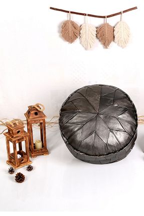 پوف و نیمکت طوسی 60 x 38 Ottoman Pouffe - کد 711550506