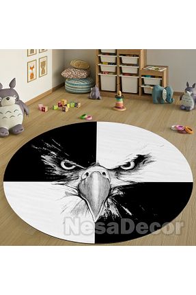 فرش بچه گانه مشکی پلی استر NesaDecor - کد 364552235