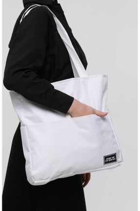 کیف دوشی سفید زنانه پارچه نساجی کد 702484189