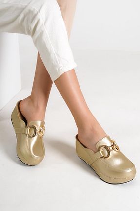 دمپائی طلائی زنانه چرم مصنوعی Capone Outfitters - کد 648886475