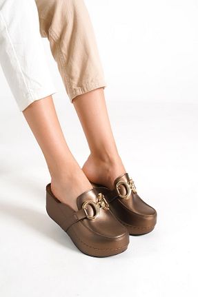 دمپائی قهوه ای زنانه چرم مصنوعی Capone Outfitters - کد 648888815