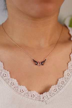 گردنبند نقره صورتی زنانه 925 عیار zivva silver - کد 712336069