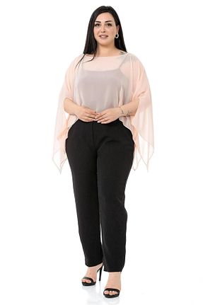 کافتان و کیمونو سایز بزرگ صورتی زنانه بافتنی DISENTIS MODEST - کد 712419500