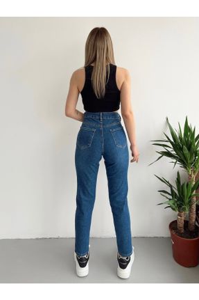 شلوار جین آبی زنانه پاچه گشاد فاق بلند جین کد 712616881