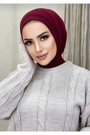 روسری زرشکی 90 x 90 AHRAR tesettür - کد 712729069