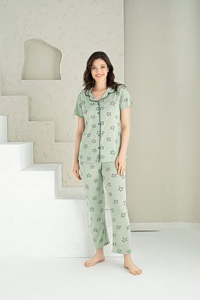 ست لباس راحتی سبز زنانه طرح دار Berel Giyim - کد 713167495