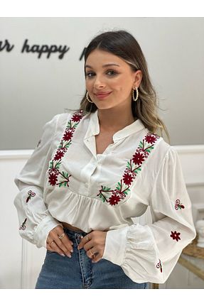 بلوز سفید زنانه رگولار zagasa - کد 713180738