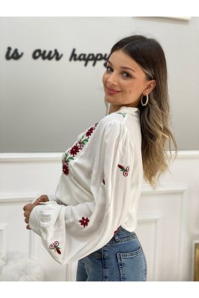 بلوز سفید زنانه رگولار zagasa - کد 713180738