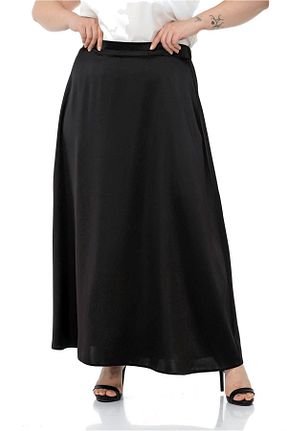 دامن سایز بزرگ مشکی زنانه ساتن DISENTIS MODEST - کد 713226412
