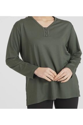 بلوز حجاب خاکی زنانه ویسکون ECE GİYİM - کد 713556013