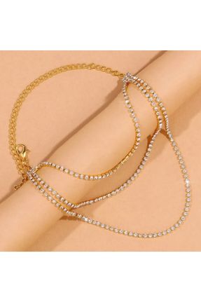 خلخال جواهری طلائی زنانه فلزی کد 712742805