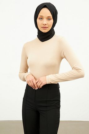 بادی حجاب بژ زنانه پنبه ای woreys - کد 712917687