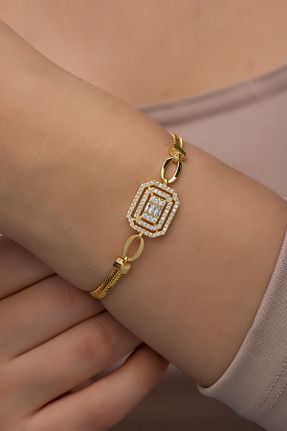 دستبند نقره طلائی زنانه 925 عیار NEREZE - کد 713169854