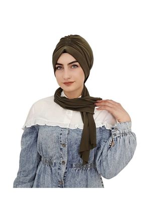 روسری خاکی ساده AHRAR tesettür - کد 713287706