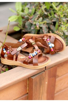 صندل قهوه ای بچه گانه پاشنه تخت patik ayakkabı - کد 308538925