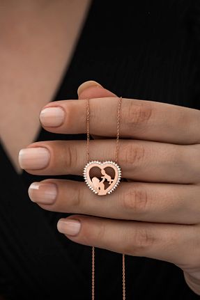 گردنبند نقره صورتی زنانه 925 عیار NEREZE - کد 92584476