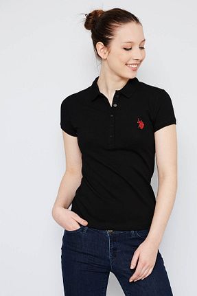تیشرت مشکی زنانه یقه پولو U.S. Polo Assn. - کد 1995546