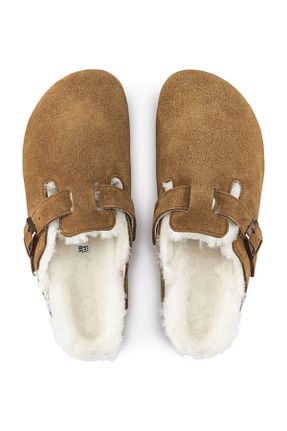 دمپائی خانگی قهوه ای زنانه پارچه ای Birkenstock - کد 4388641