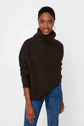 پلیور خاکی زنانه ساده Vero Moda - کد 3720484