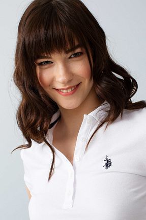 پولوشرت سفید زنانه پنبه ای U.S. Polo Assn. - کد 2823161