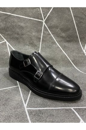 کفش کژوال مشکی مردانه چرم طبیعی پاشنه کوتاه ( 4 - 1 cm ) پاشنه ساده کد 712350048