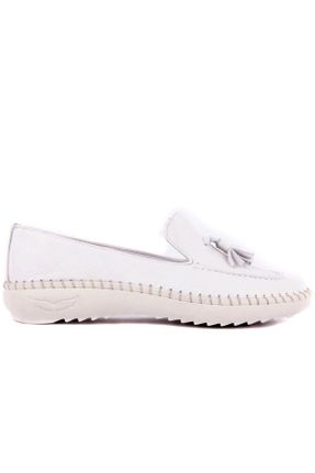 کفش کژوال سفید زنانه چرم طبیعی پاشنه کوتاه ( 4 - 1 cm ) پاشنه ساده کد 2893603