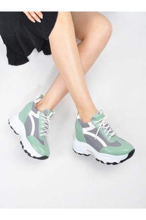 کفش پاشنه بلند پر سبز زنانه پاشنه متوسط ( 5 - 9 cm ) چرم مصنوعی پاشنه پر کد 713391622