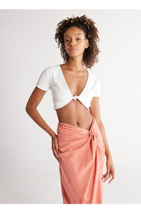بلوز سفید زنانه ساده Wrangler - کد 712809826