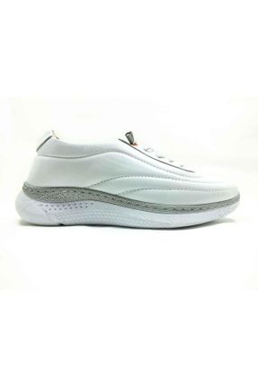 کفش کژوال سفید زنانه چرم طبیعی پاشنه کوتاه ( 4 - 1 cm ) پاشنه ساده کد 713560986