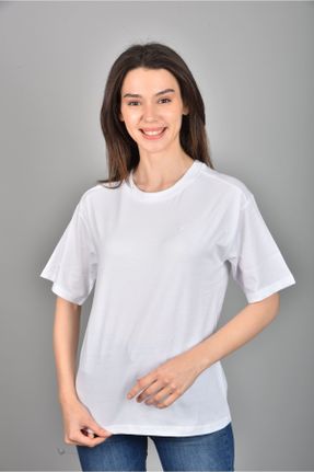 تی شرت سفید زنانه کراپ فیت یقه خدمه جوان کد 713573675