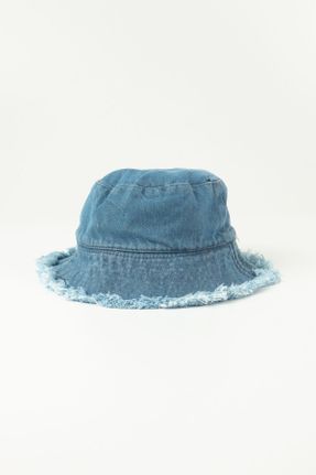کلاه آبی زنانه پنبه (نخی) کد 713587547