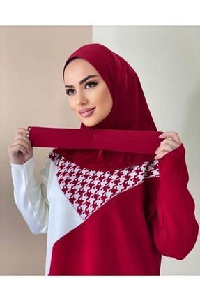 روسری زرشکی ساده AHRAR tesettür - کد 713821372