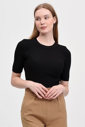 بلوز مشکی زنانه ساده Fanori Woman - کد 714496576