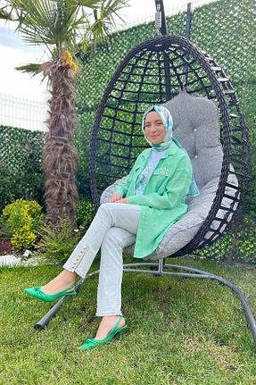 تونیک سبز زنانه رگولار Moodbasic - کد 713575025