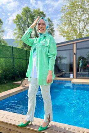 تونیک سبز زنانه رگولار Moodbasic - کد 713575025
