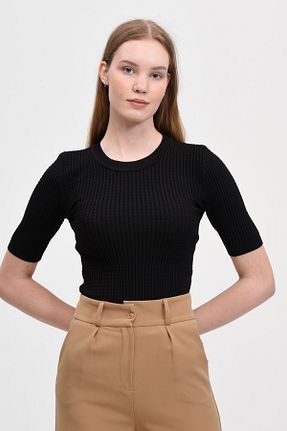 بلوز مشکی زنانه ساده Fanori Woman - کد 714496576