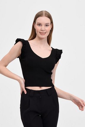 بلوز مشکی زنانه ساده Fanori Woman - کد 714511639
