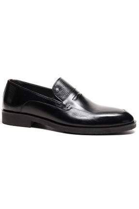 کفش کلاسیک مشکی مردانه چرم طبیعی پاشنه کوتاه ( 4 - 1 cm ) پاشنه ضخیم کد 714845920