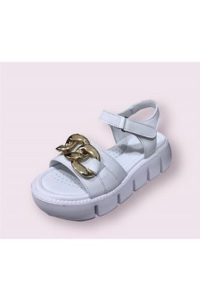 صندل سفید بچه گانه پاشنه تخت Seon Sandals - کد 714462176